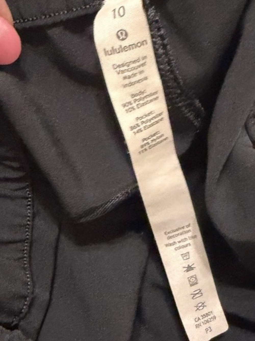 Lululemon On The Fly Pants Size 10 Black Cropped Drawstring Travel Athleisure - Picture 7 of 10